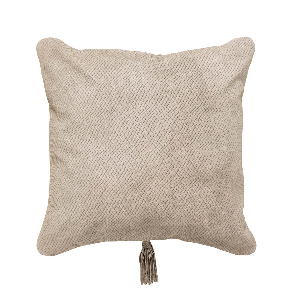 [C841] Pelle Leather Cushion Light Grey 48x48