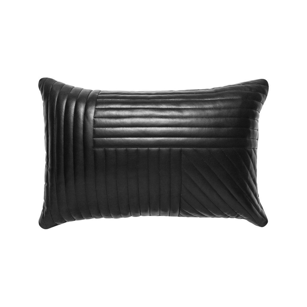 [C844] Cuero Leather Cushion Black 60x40