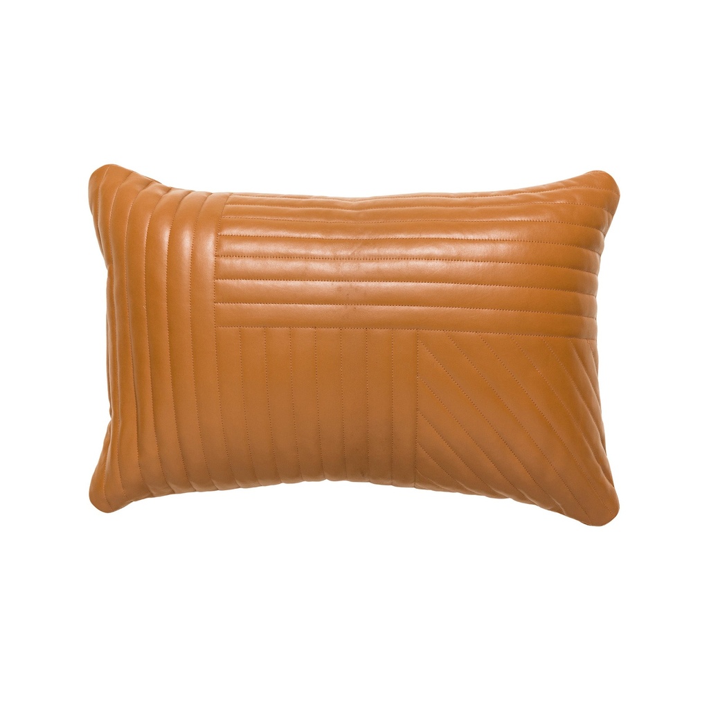 [C845] Cuero Leather Cushion Tan 60x40