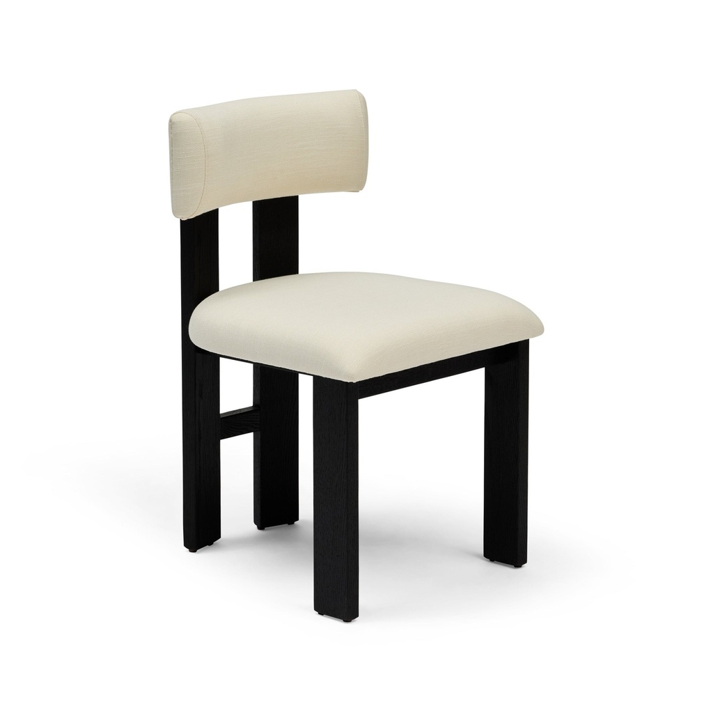 [F495] Tolv Dining Chair Soft Alabaster Black