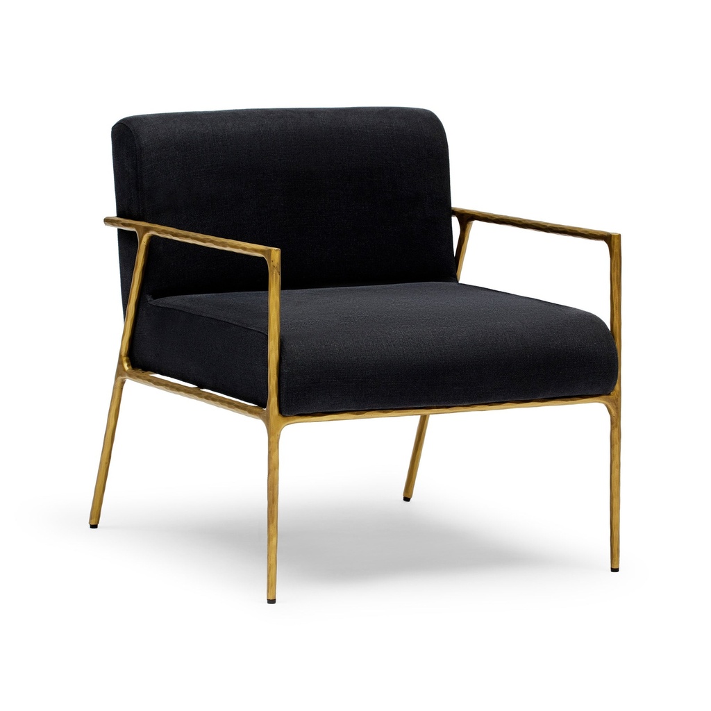 [F513] Mila Chair with Arms Black & Gold