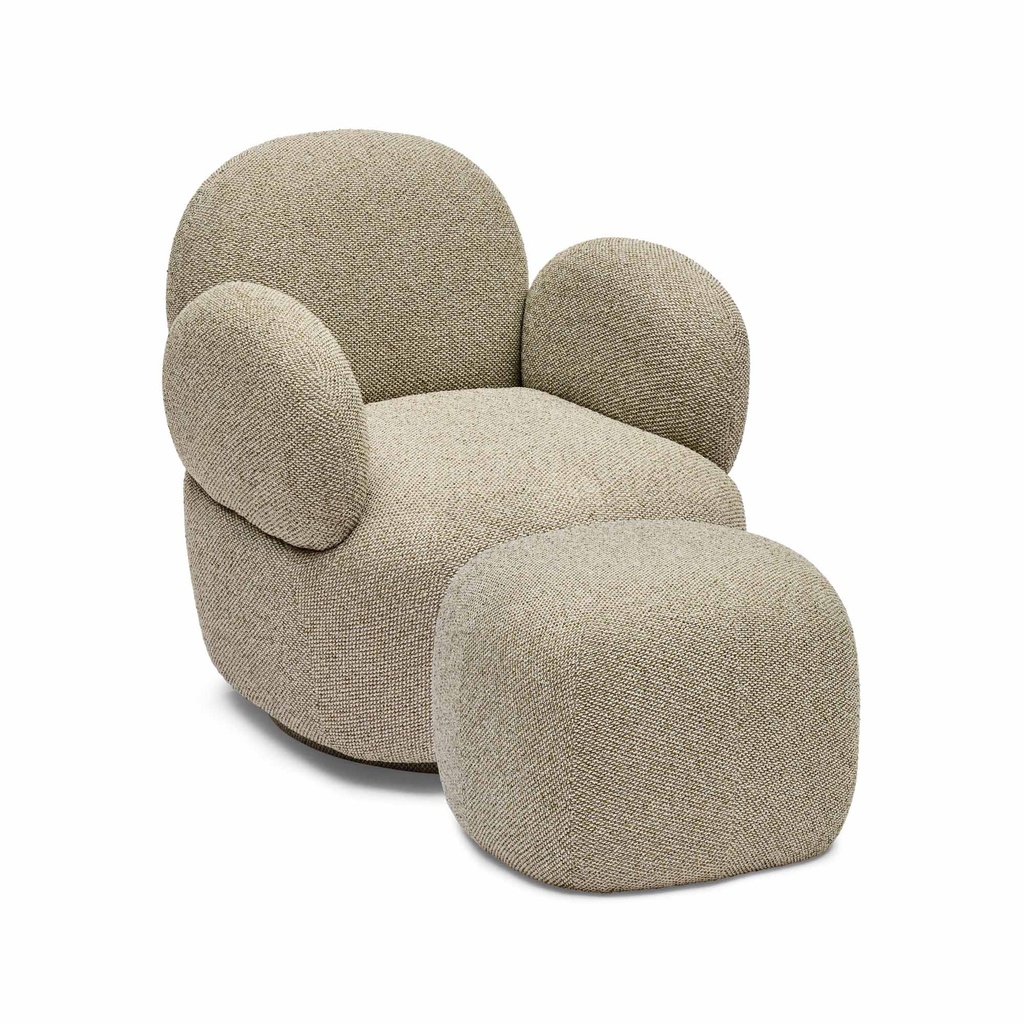 [F587] Cleo Swivel Chair & Ottoman Set Pistachio