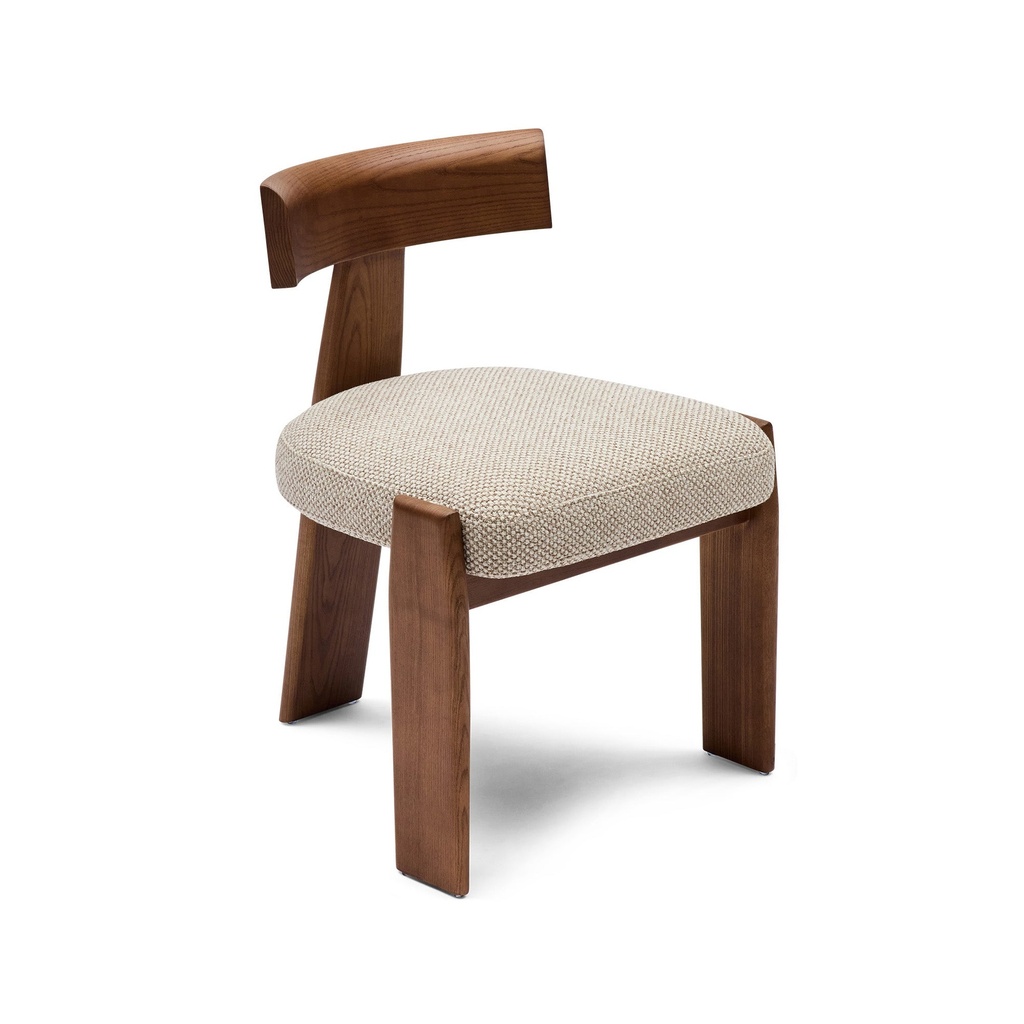 [F835] Esra Dining Chair Tusk Beige Walnut