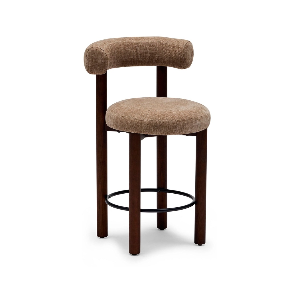 [F845] Rossi Bar Stool Mushroom Walnut