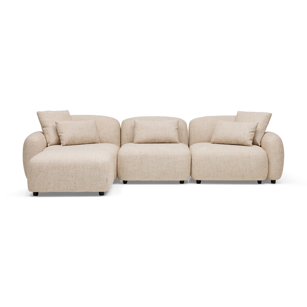 [F906] Kaia Modular Sofa Fawn 3 Seat with Ottoman
