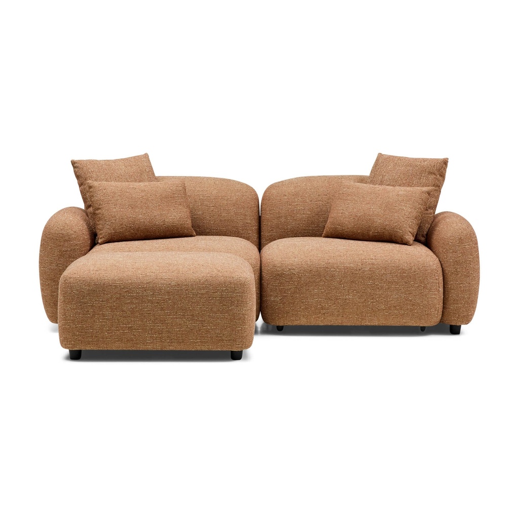 [F973] Kaia Modular Sofa Hazelnut 2 Seat with Ottoman