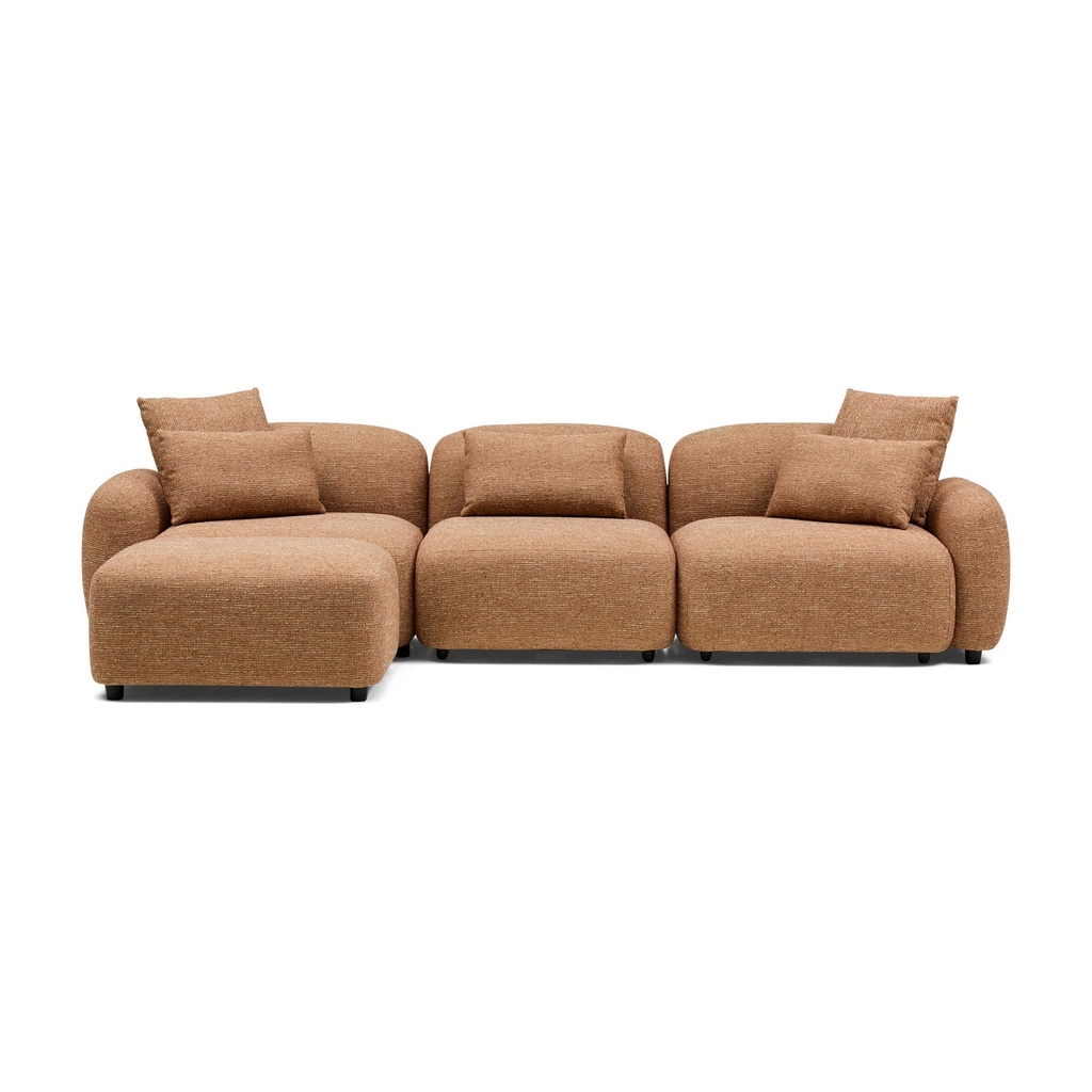 [F974] Kaia Modular Sofa Hazelnut 3 Seat with Ottoman