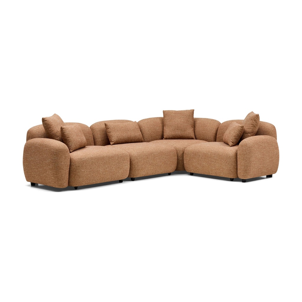 [F975] Kaia Modular Sofa Hazelnut 4 Seat Corner