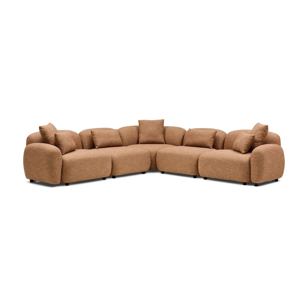 [F976] Kaia Modular Sofa Hazelnut 5 Seat Corner