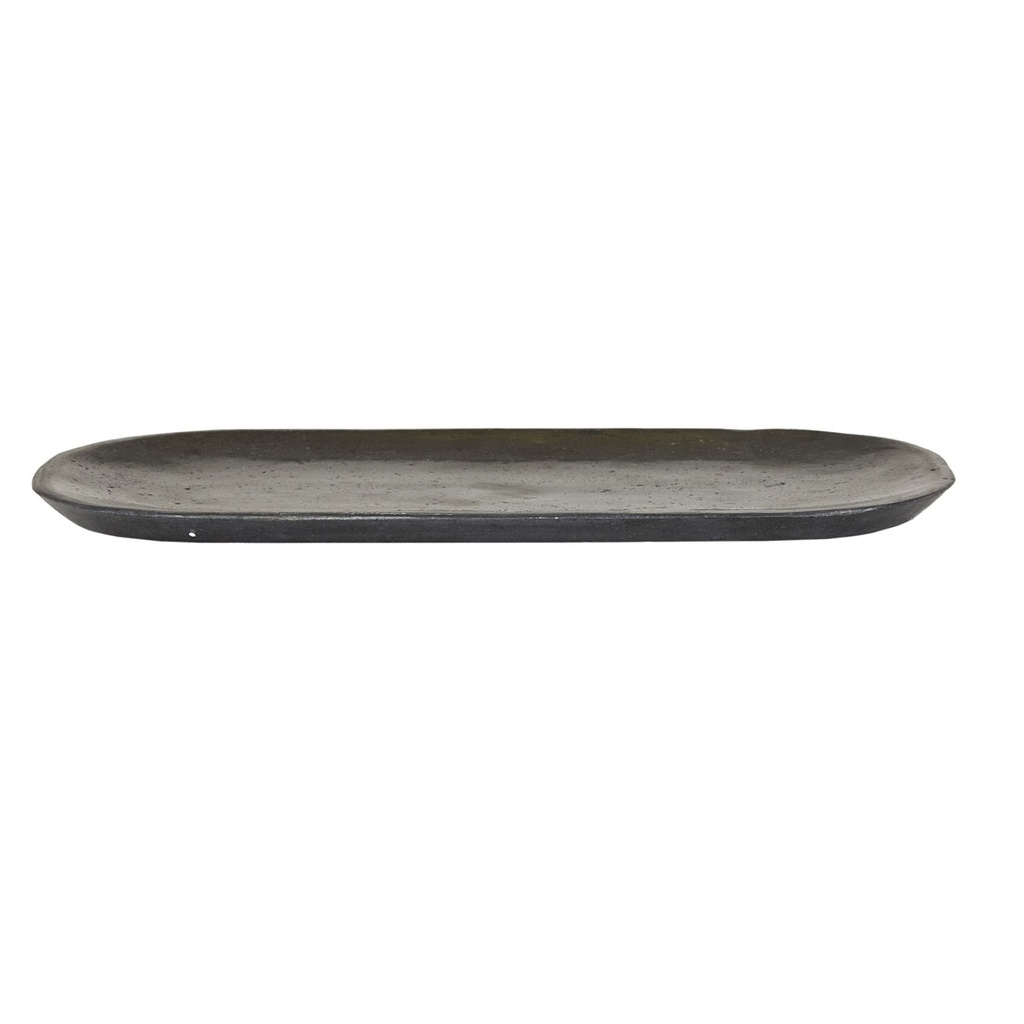[ACADIA-RIVER-STONE-PLATE-LARGE-GREY-DEC-ARDI-RIV-STN-PLAT-LG] Acadia River Stone Large Plate - Grey