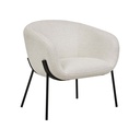 Albie Occasional Chair - Natural White Tweed - Black Metal