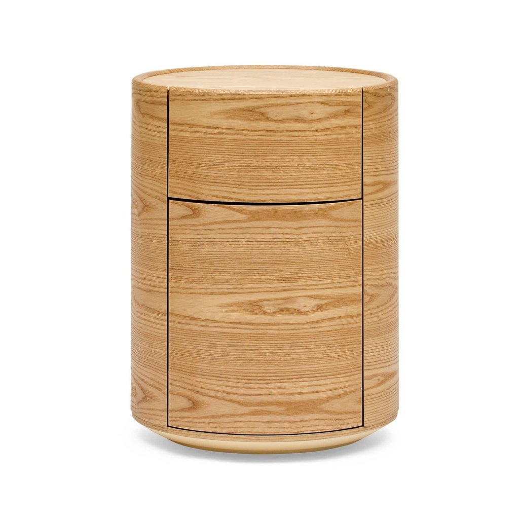 [I560] Rivo Round Bedside Natural Ash