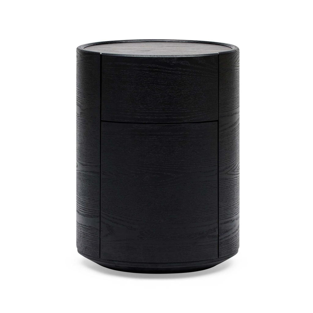 [I561] Rivo Round Bedside Black Ash