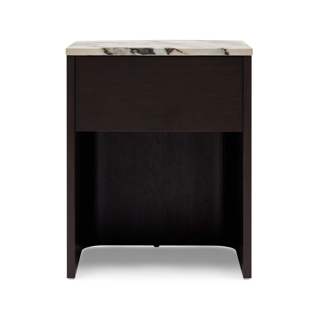 [I566] Lola Bedside Walnut Tempest Marble