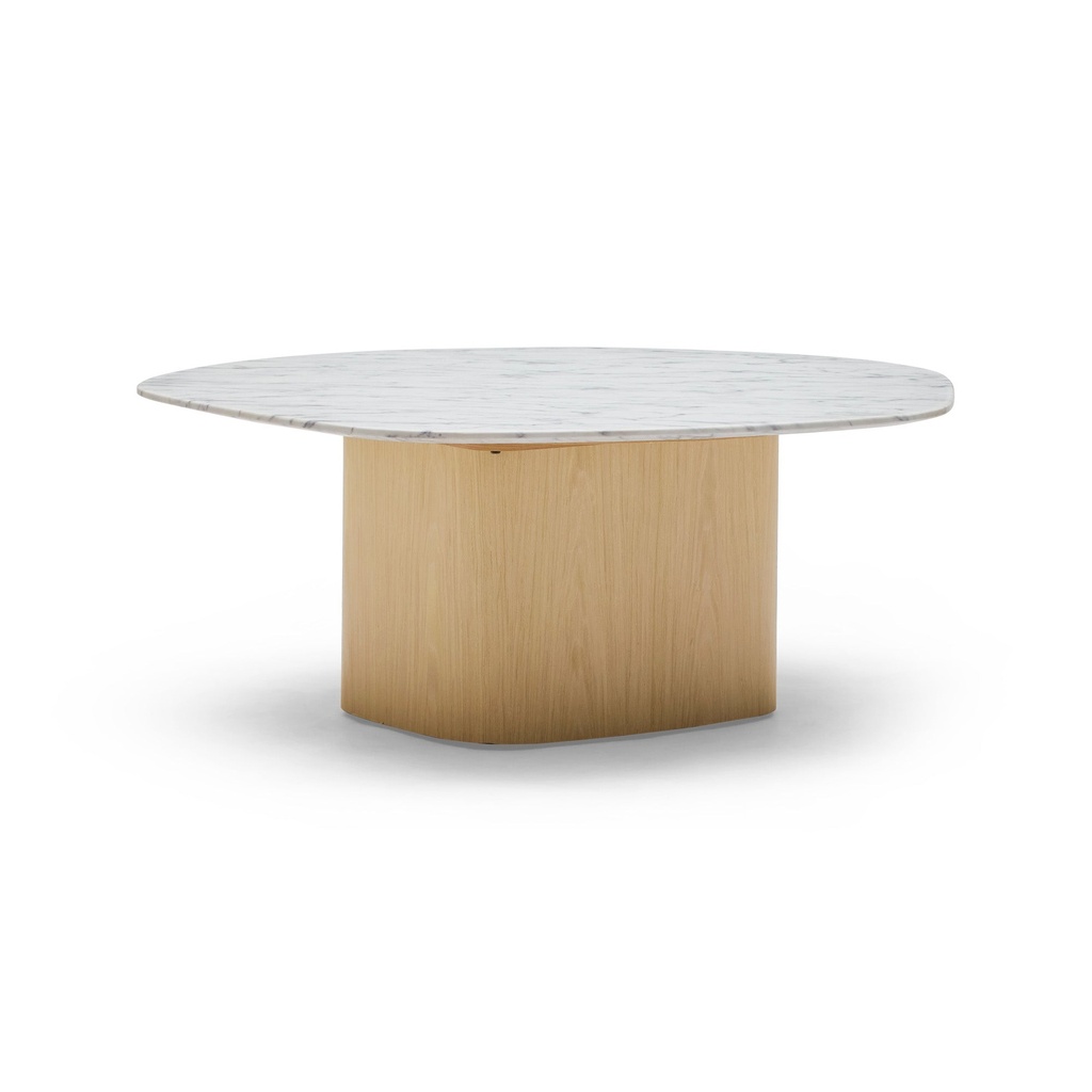 [I569] Lola Coffee Table Blonde Carrara Marble Small
