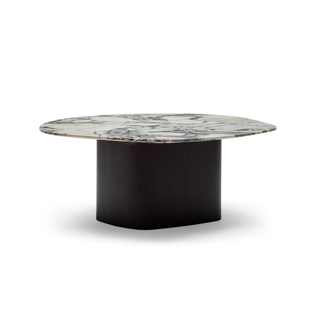 [I570] Lola Coffee Table Walnut Tempest Marble Small