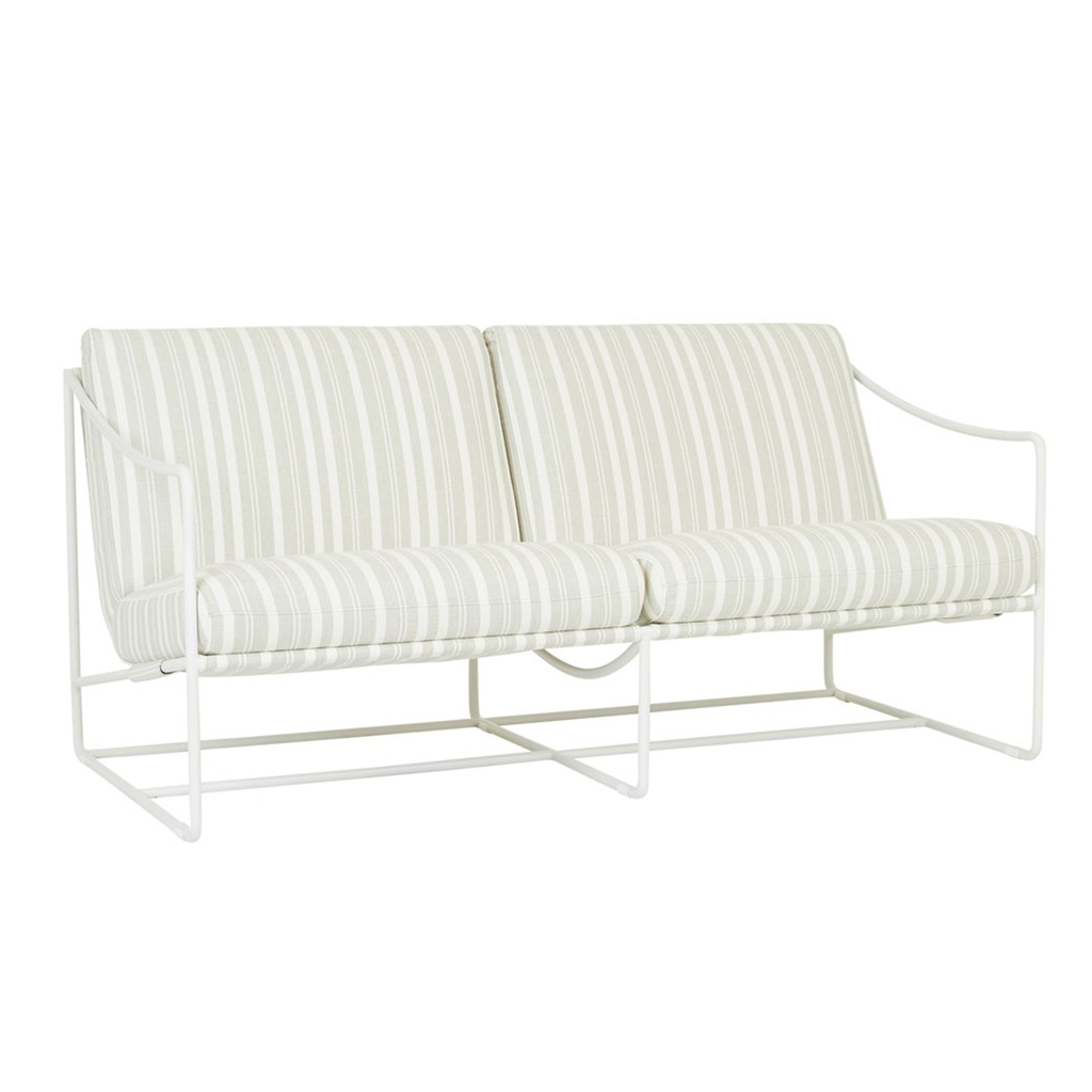 [ALLEGRA-OUTDOOR-2-SEATER-SOFA-VERDANT-STRIPE-ALUMINIUM-WHITE-SOF-ALLE-OUT-2S-ALUMINIUM-WHITE] Allegra Outdoor 2 Seater Sofa - Verdant Stripe - Aluminium White