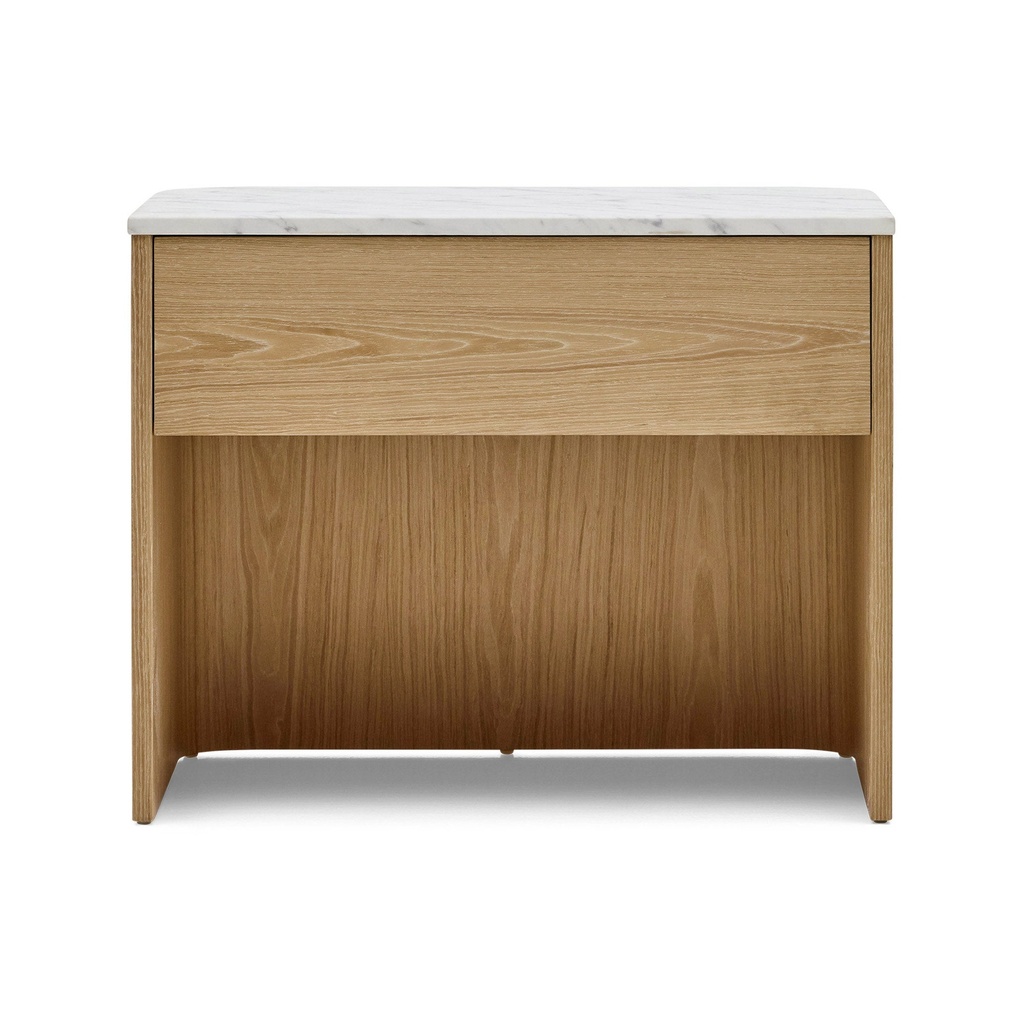 [I597] Lola Bedside Blonde Carrara Marble Grande