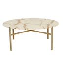 Atlas Twin Coffee Table - Matt Brown Vein Marble - Brushed Gold