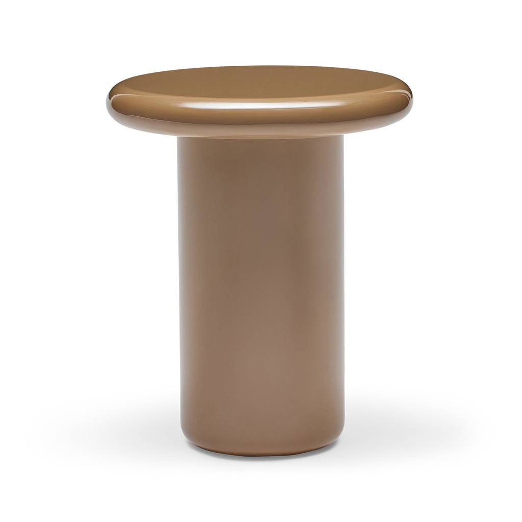 [I628] Fleur Side Table Dark Cappuccino Gloss