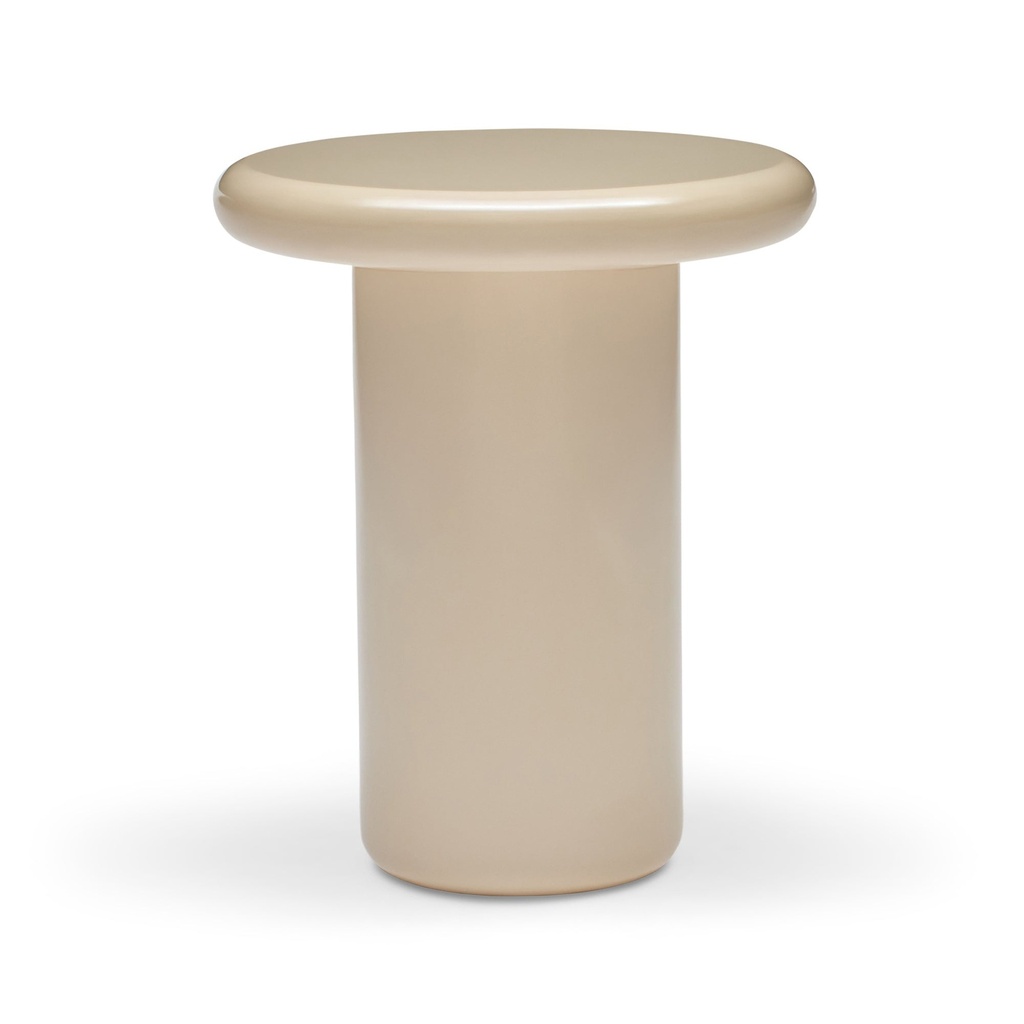 [I629] Fleur Side Table Beige Gloss