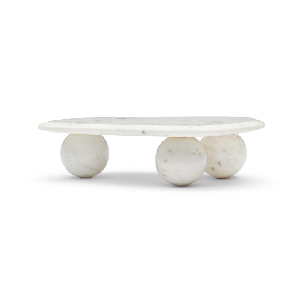 [I657] Gio Marble Platter White