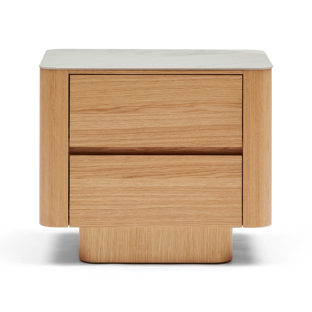 [I965] Clio Bedside Natural White Marble Ceramic