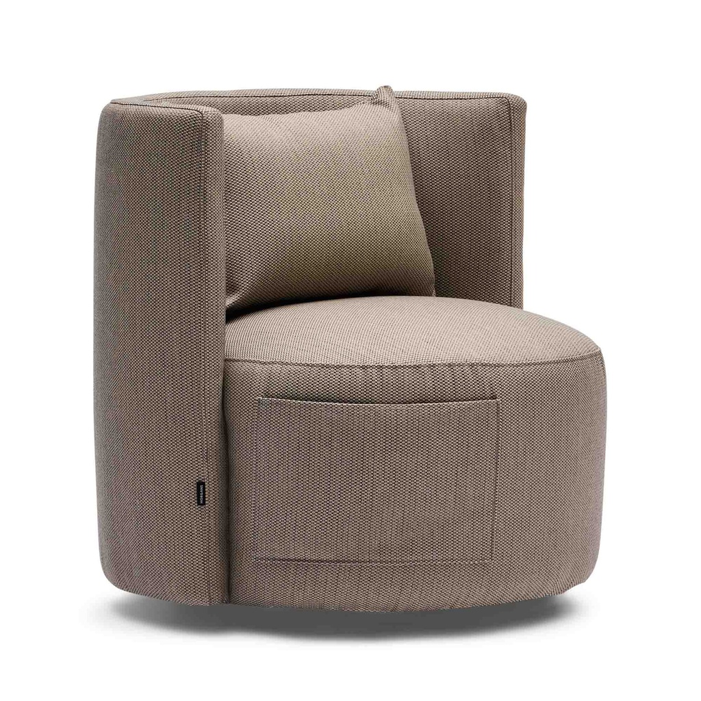 [L485] Palma Swivel Outdoor Chair Taupe