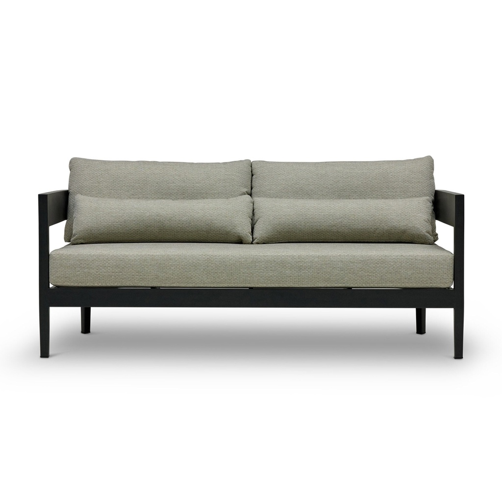 [L535] Sorrento Outdoor Sofa Black & Olive Grove