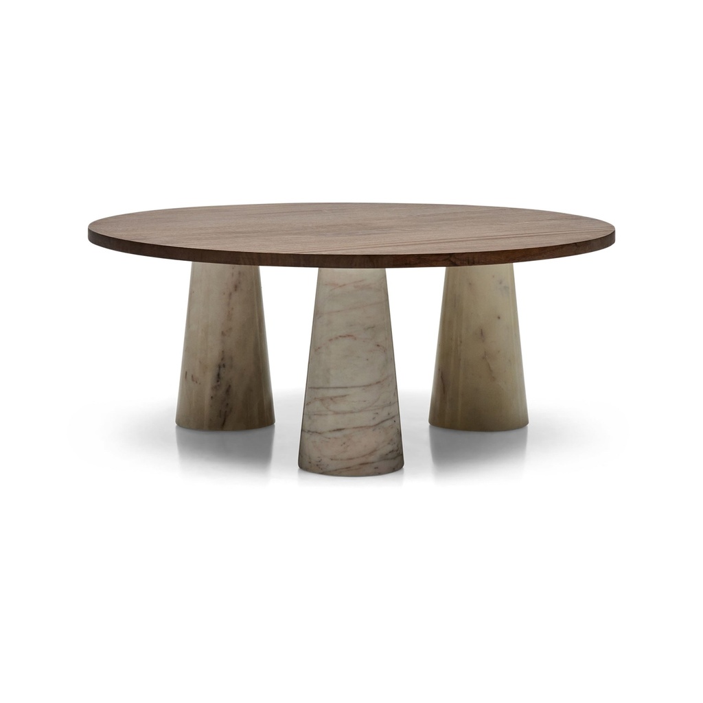 [SA344] Beau Coffee Table White Banswara Marble Natural Sample