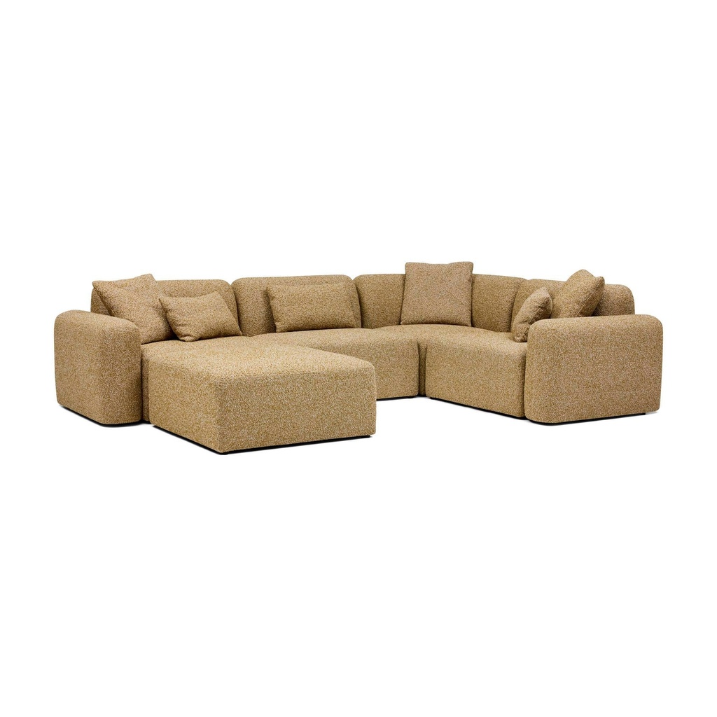 [SA488] Paige Modular Sofa Dijon 4 Seat Corner with Ottoman Sample