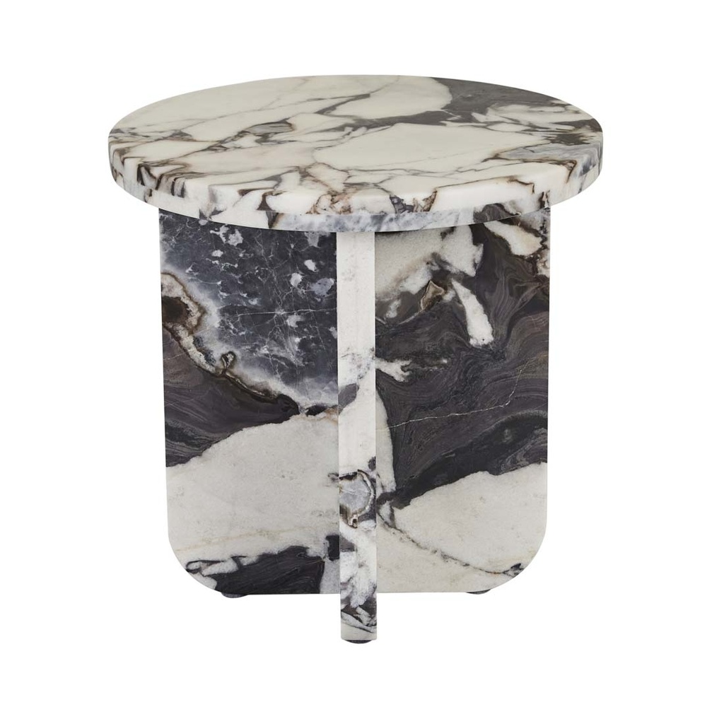 [AMARA-CURVE-SIDE-TABLE-MATT-OCEAN-MARBLE-LTO-AMAR-CRV] Amara Curve Side Table - Matt Ocean Marble