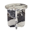 Amara Curve Side Table - Matt Ocean Marble