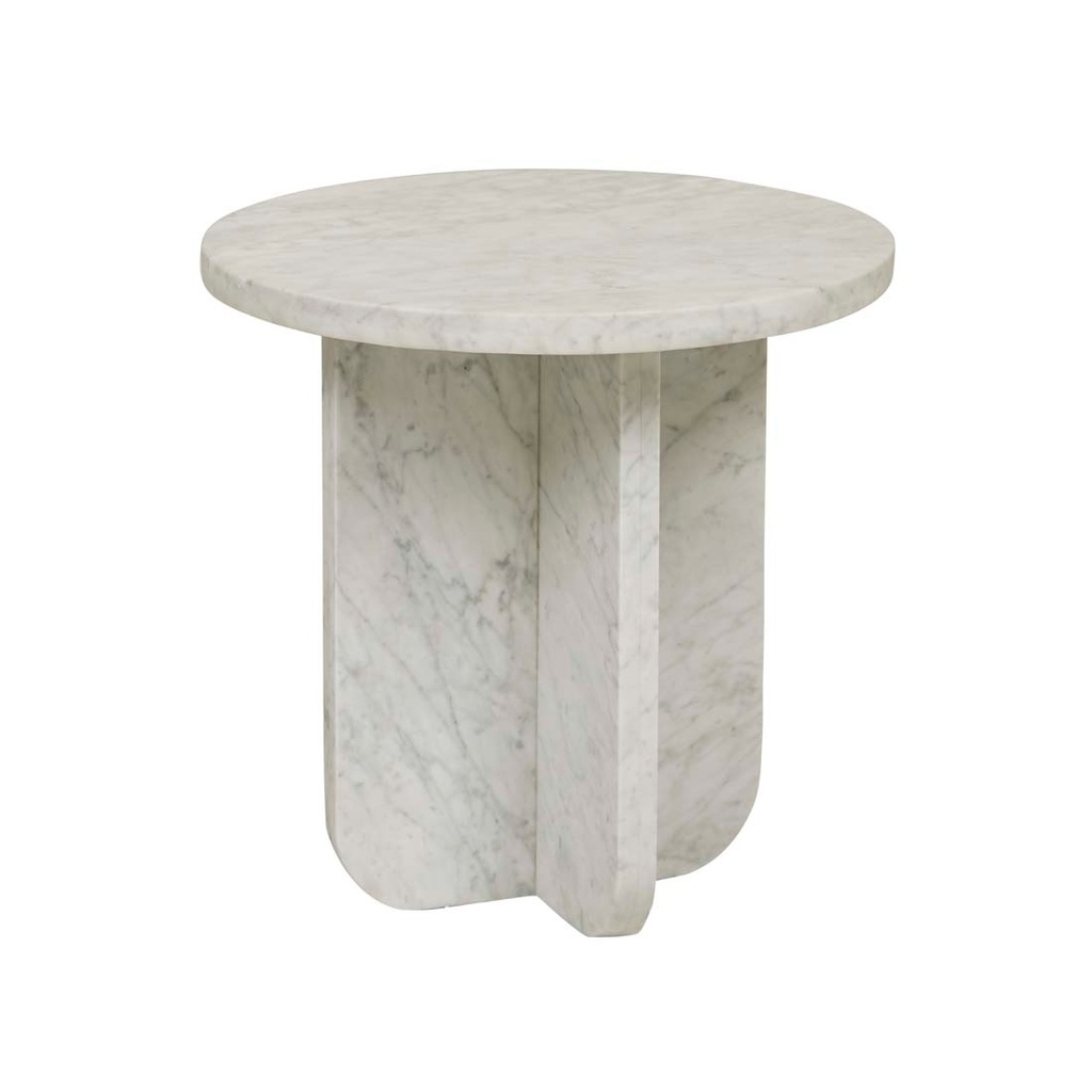 [AMARA-CURVE-SIDE-TABLE-MATT-WHITE-MARBLE-LTO-AMAR-CRV] Amara Curve Side Table - Matt White Marble