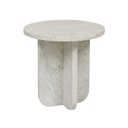 Amara Curve Side Table - Matt White Marble