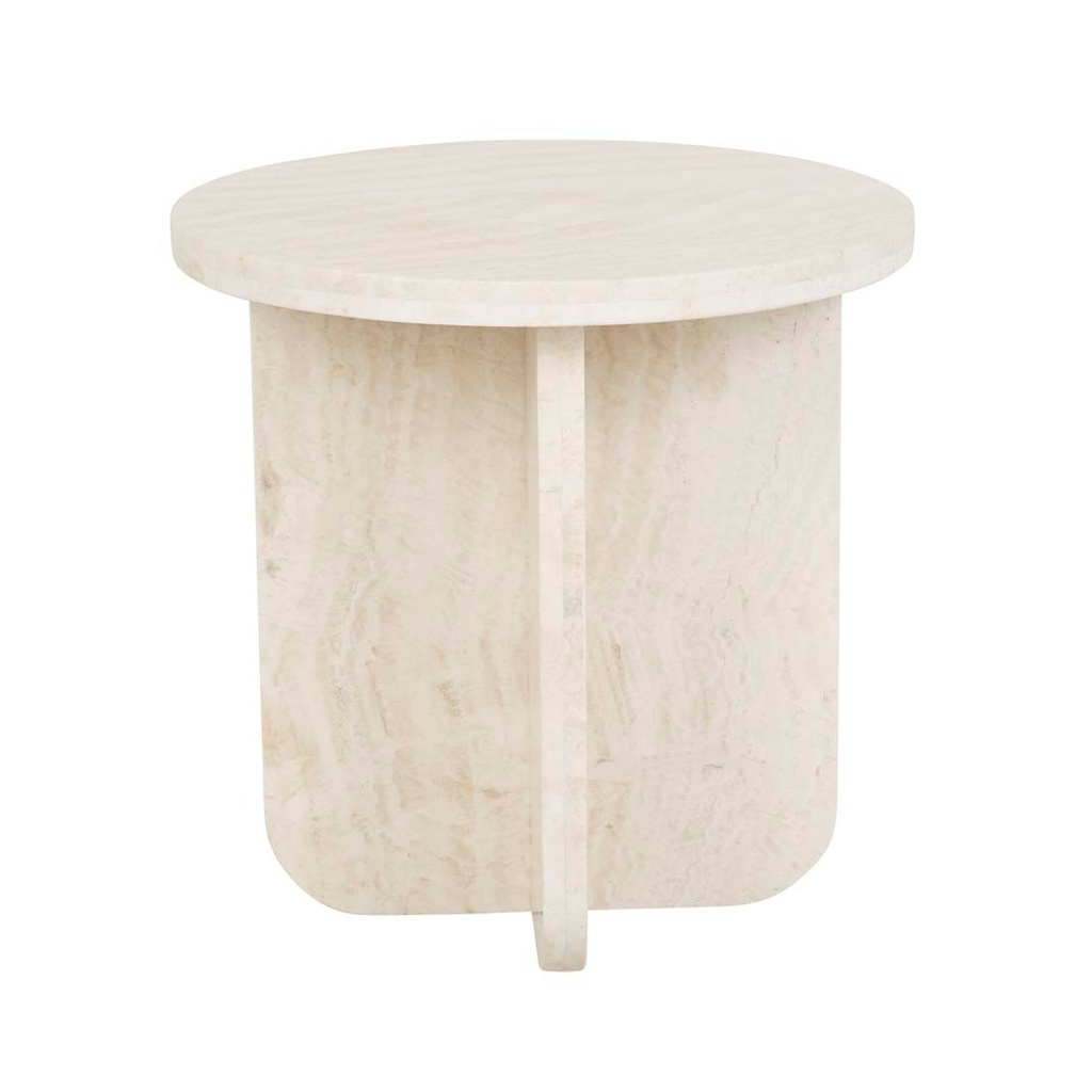 [AMARA-CURVE-SIDE-TABLE-NATURAL-TRAVERTINE-LTO-AMAR-CRV] Amara Curve Side Table - Natural Travertine