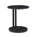 Amara Linear Side Table - Matt Black Marble - Black