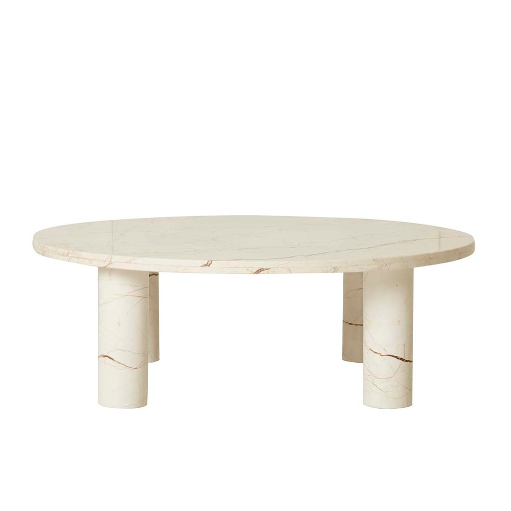 [AMARA-ROUND-LEG-COFFEE-TABLE-BROWN-VEIN-MARBLE-CTO-AMAR-RND] Amara Round Leg Coffee Table - Brown Vein Marble