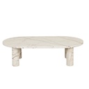Amara Round Leg Oval Coffee Table - Brown Vein Marble