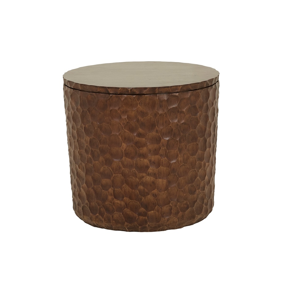 [ANDES-DRUM-SIDE-TABLE-MOCHA-OAK-LTO-ANDES-DRUM] Andes Drum Side Table - Mocha Oak