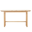 Artie Oval Marble Console - Matt Brown Vein Marble - Natural Ash