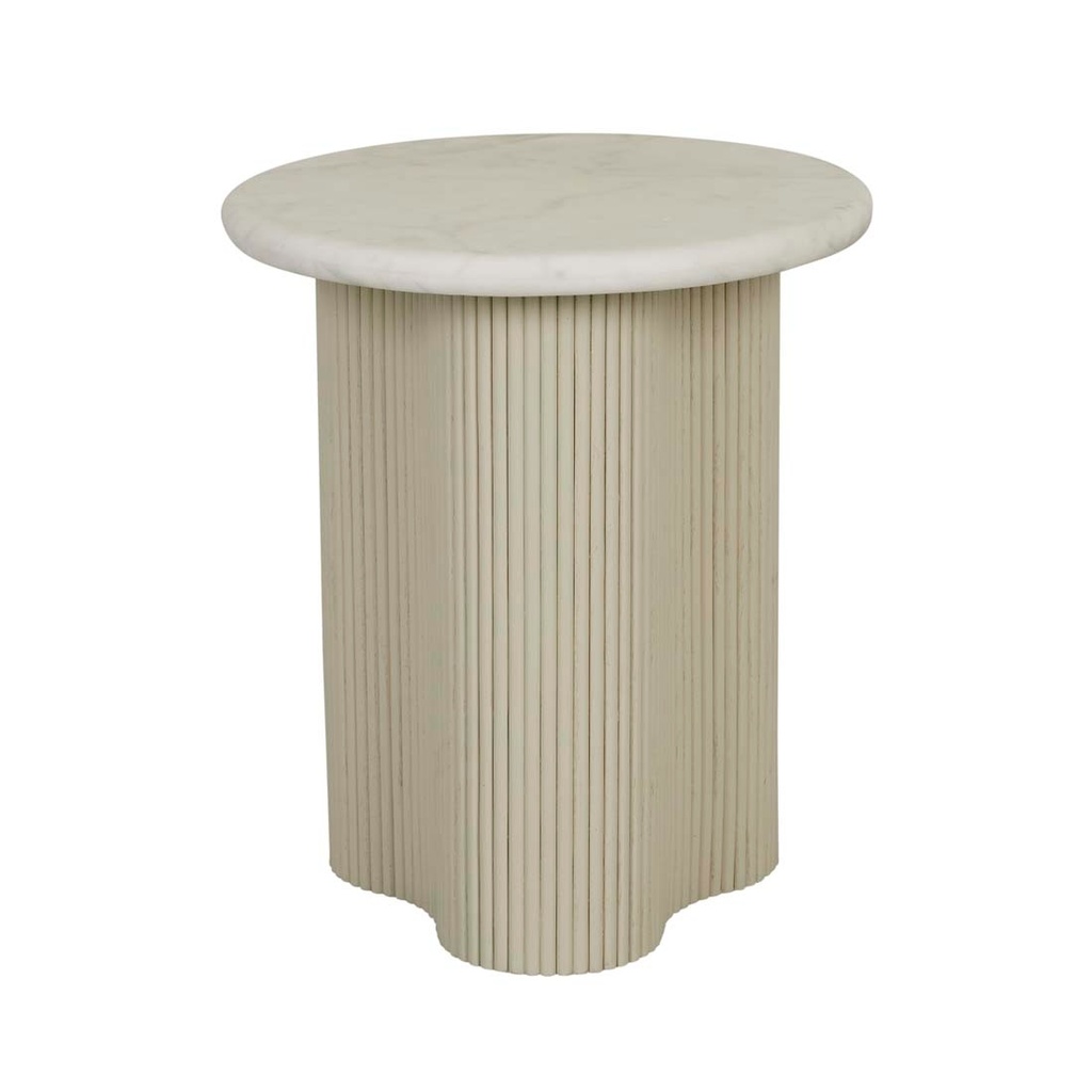 [ARTIE-WAVE-RIPPLE-SIDE-TABLE-MATT-WHITE-MARBLE-PUTTY-LTO-ART-WAV-RIP-PUTTY] Artie Wave Ripple Side Table - Matt White Marble - Putty