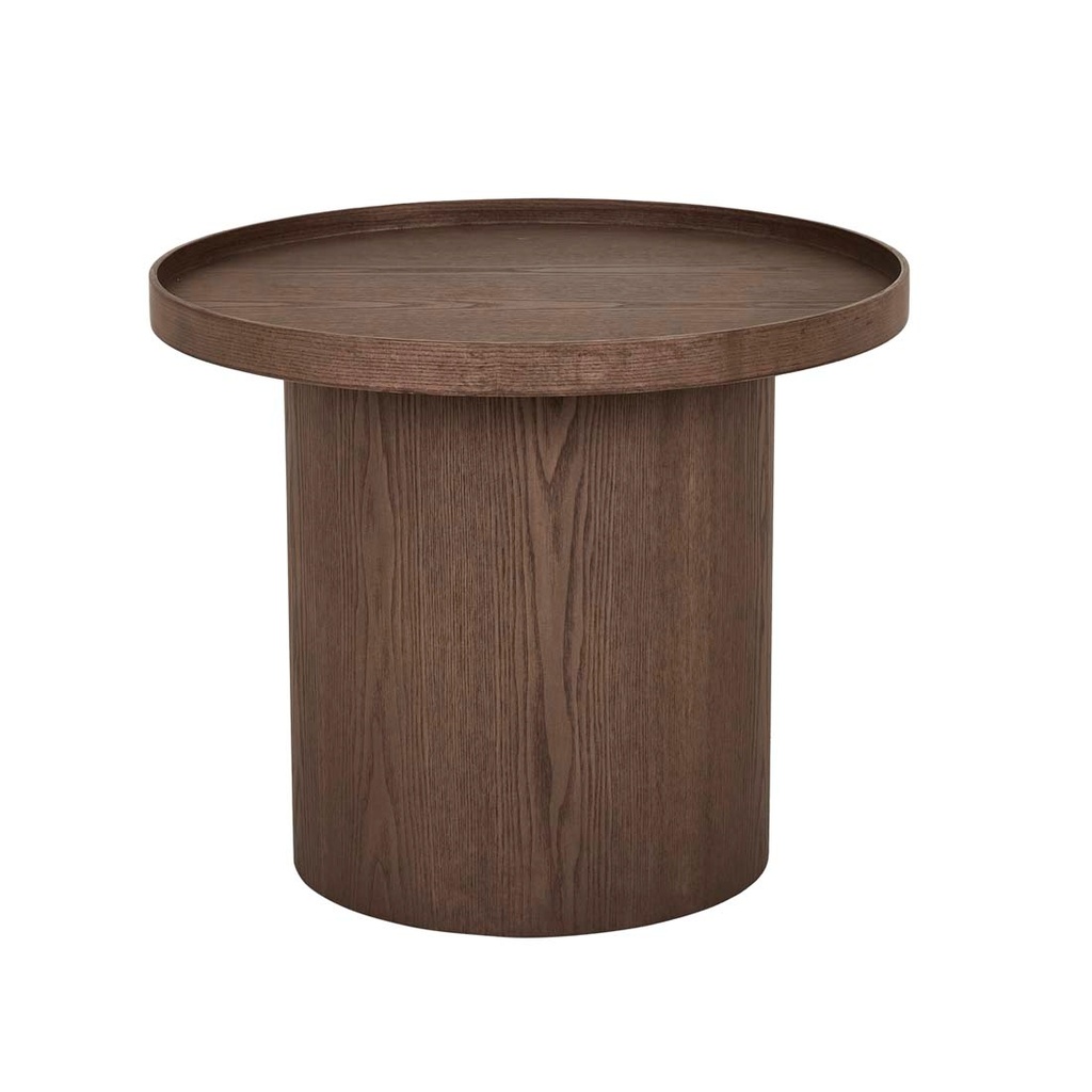 [LTO-CLAS-PED-SMOKED-ASH] Classique Pedestal Side Table - Smoked Ash