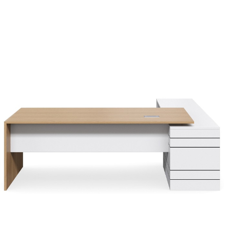 [santo-slab-end-desk] Santo Slab End Executive L Shaped Desk