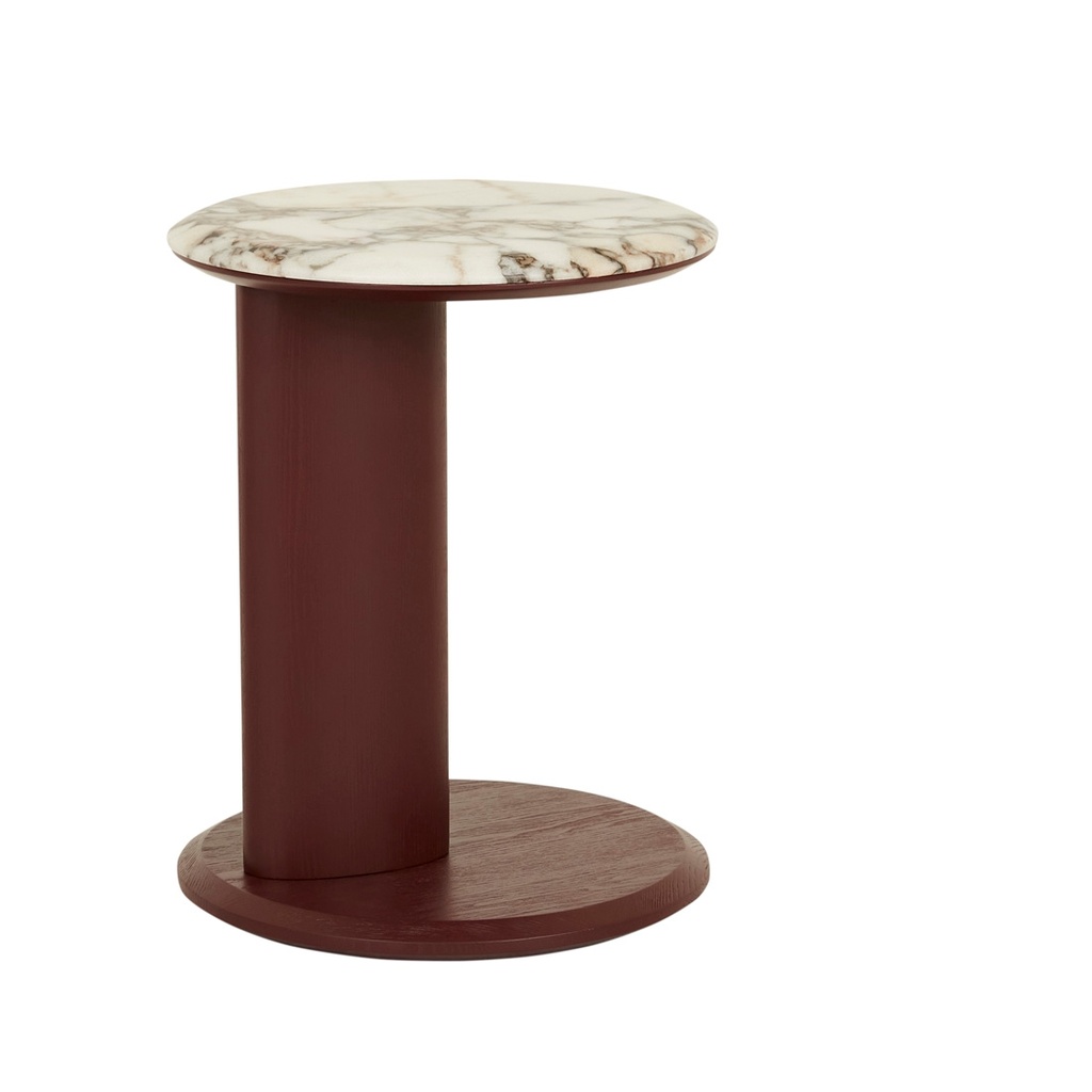 [LT-RUDY-MAR-MATT-OCEAN-MARBLE-SHIRAZ] Rudy Marble Side Table - Matt Ocean Marble - Shiraz