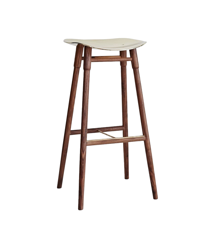 [8280131731696] Dowel stool - Walnut