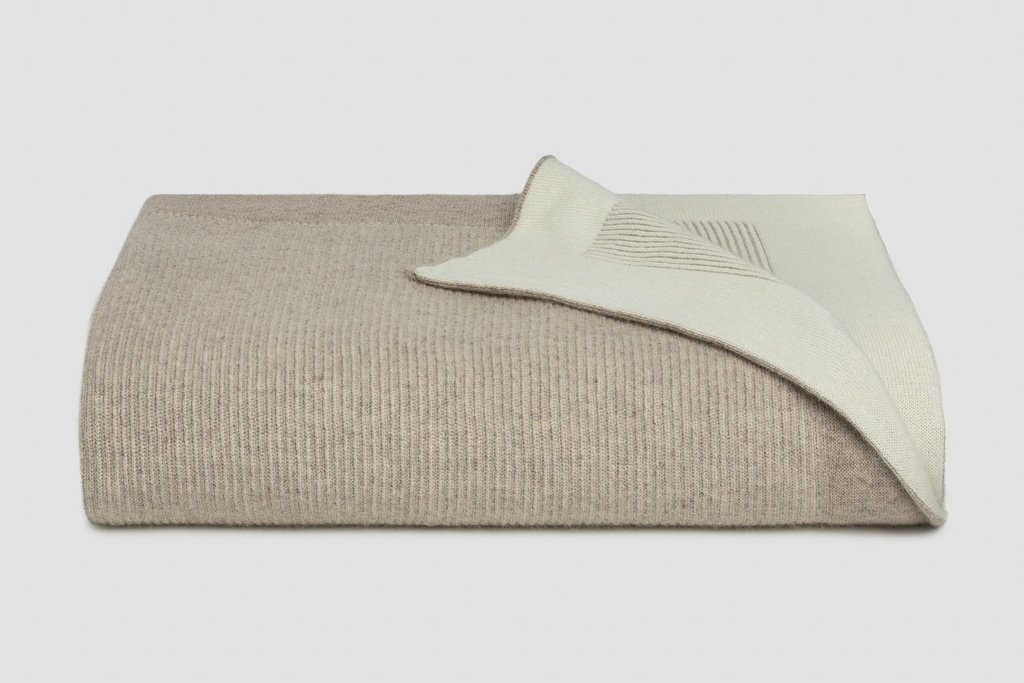 [8295679131888] Reversible Rib Angora & Merino Wool Blankets