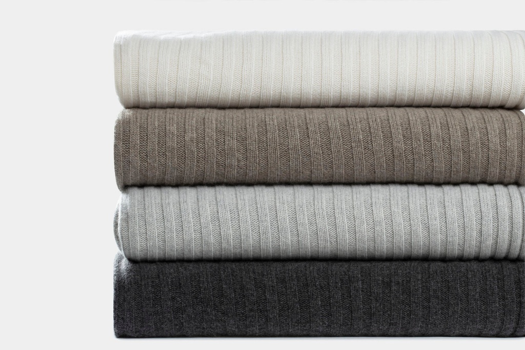 [8296133263600] Wide Rib Italian Cashmere Blankets