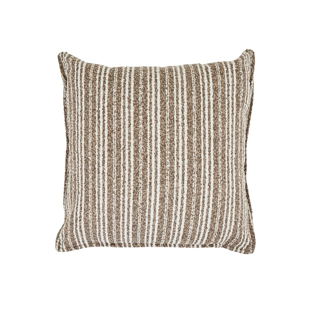 [ARUBA-WHITEHAVEN-OUTDOOR-SQ-CUSHION-MOCHA-NAUTICAL-STRIPE-CUS-ARUBA-WHV-OUT-50X50] Aruba Whitehaven Outdoor Square Cushion - Mocha Nautical Stripe