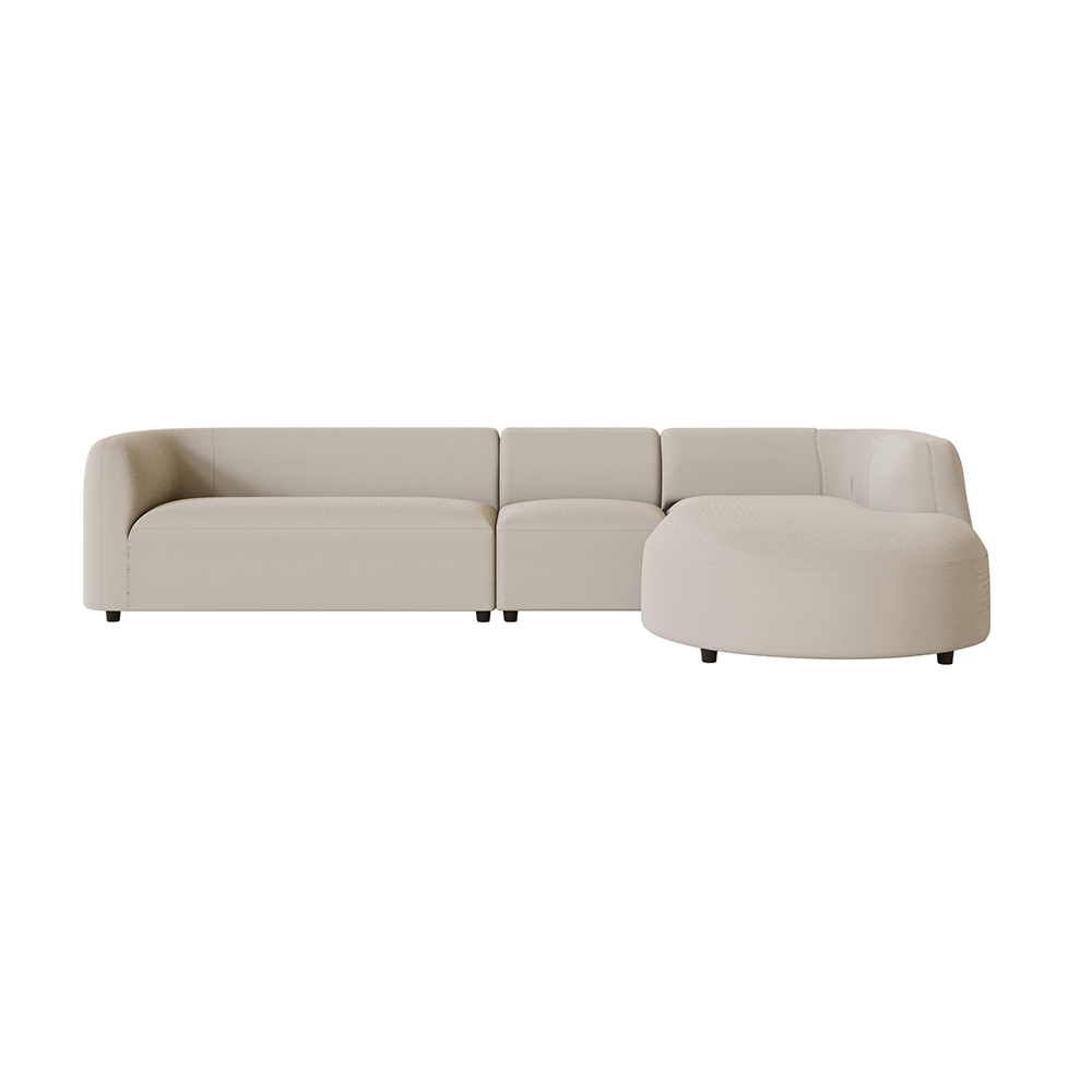 [SOF-ARUBA-CRV-4S-2SLARM-CTR-RCH-MSTGY] Aruba Curve 4-Seater Right Chaise with Arm - Misty Grey